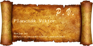 Plancsák Viktor névjegykártya